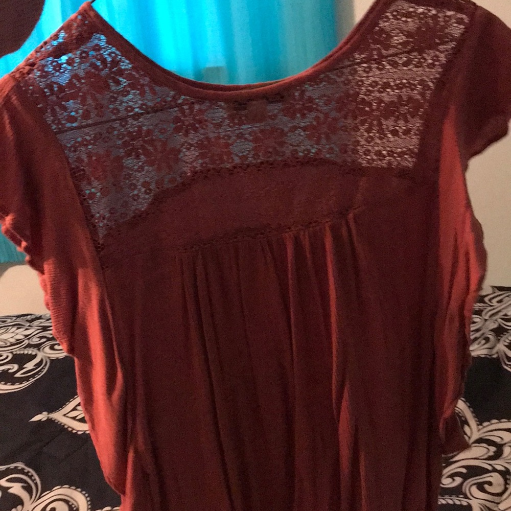 Rusty Colored Lace Top - Picture 3 of 8